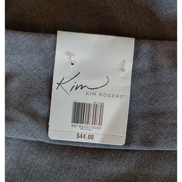 Kim Rogers Dress Pants 12 Charcoal Gray High Rise Straight Leg Pull On NEW - Picture 6 of 9